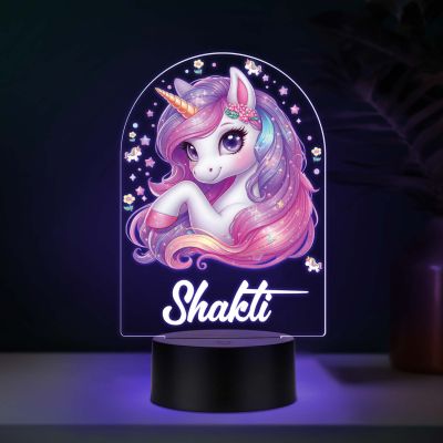 Personalized Unicorn UV Print 3D Night Light – 7 Color Changing LED Acrylic Lamp